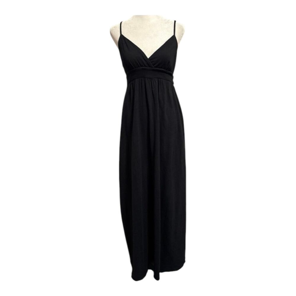 Standard James Perse Size 2 M Slub Supima Cotton Maxi Dress Black Minimal